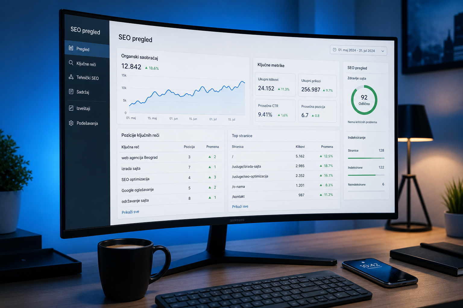 SEO optimizacija — prikaz na računaru